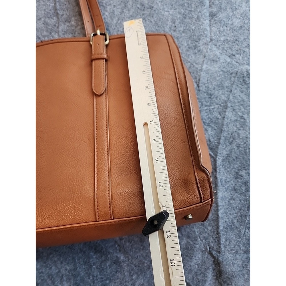 Vintage ECOSUSI Laptop Tote Bag Briefcase Womens VEGAN Faux Leather Brown - Picture 6 of 10